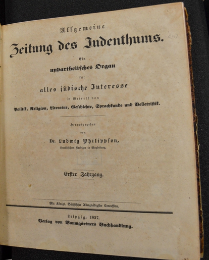 Allgemeine Zeitung des Judenthums (Leipzig, 1837–1922)