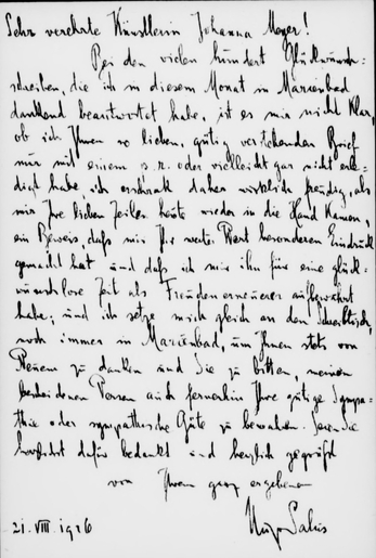 Johanna Meyer Hugo Salus Letter