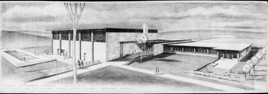 Architectural Plans for Jewish Community Center in Newburgh, NY by Norbert Troller