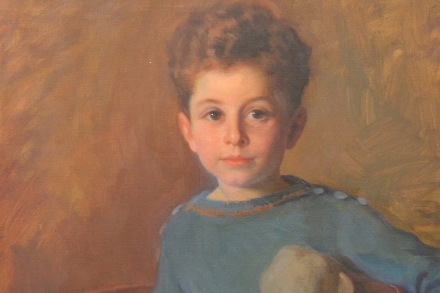 Portrait of Richard Koch as a Child with Toy Elephant