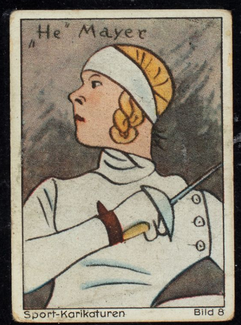 Illustrated Cigarette Trading Card for Helene Mayer