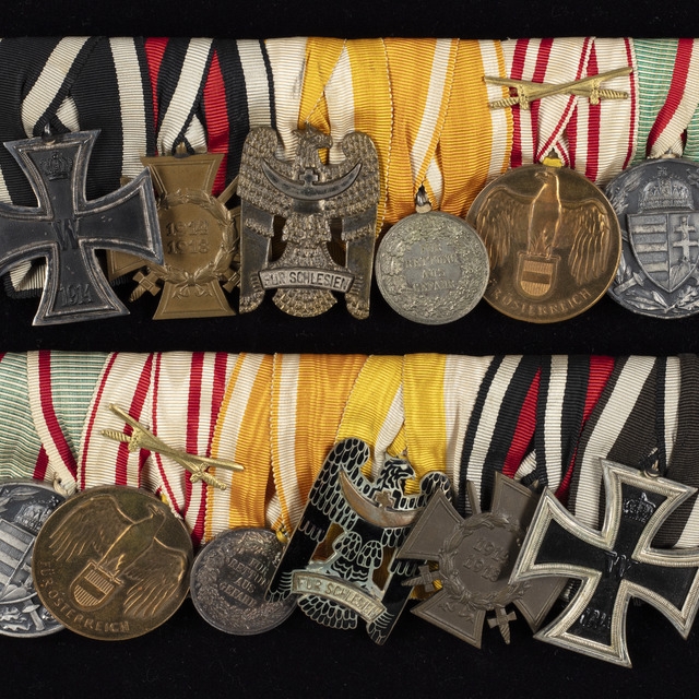 Two World War I medal bars owned by Harry M. Harter