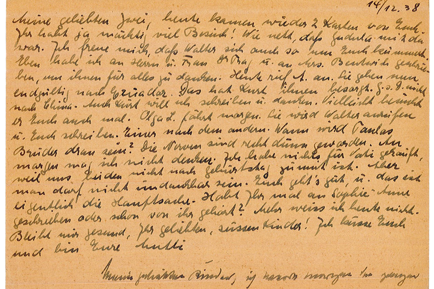 Postcard from Julius & Julie Jonas to their daughters Elizabeth and Margareth