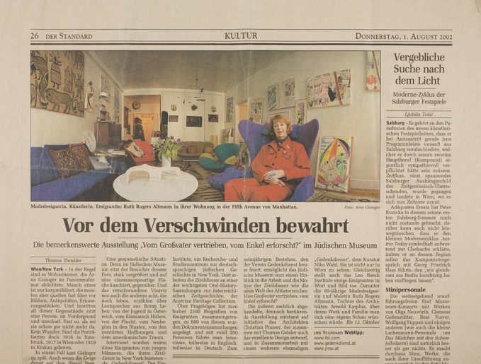 Ruth Rogers-Altmann Newspaper