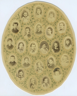 Fraenkel Schaya family tree photograph with leaf illustration
