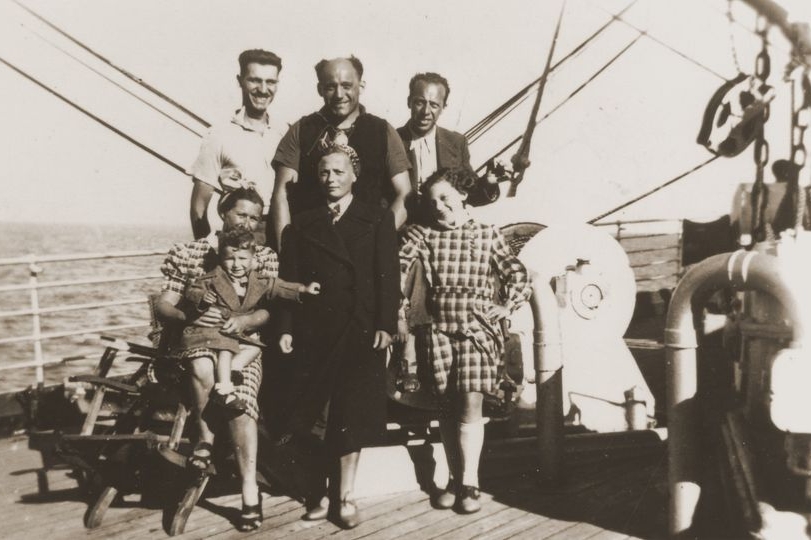 Austrian Jewish refugees on the SS Virgilio