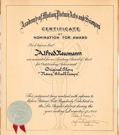 Academy Award nomination Alfred Neumann