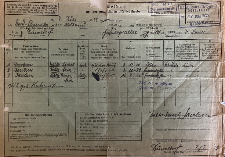 Ruth Jacobsen Registration Document
