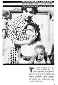 Page 9 from CORE Brochure "“Cracking the Color Line. Non-Violent Direct Action Methods of Eliminating Racial Discrimination”, from Walter Plaut's Scrapbook