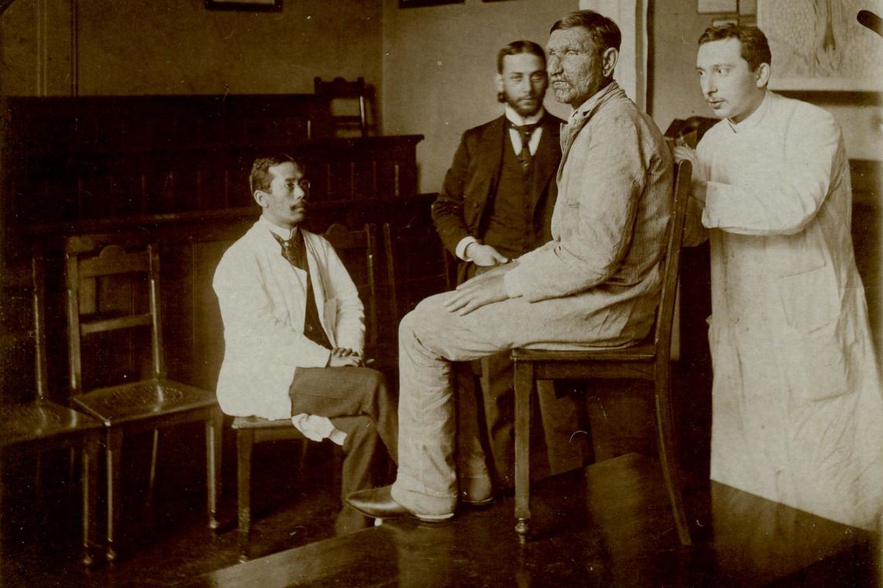 Dr. Felix Pinkus witha patient.JPG
