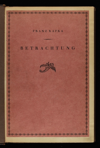 Cover of Kafka's Betrachtung, 1913