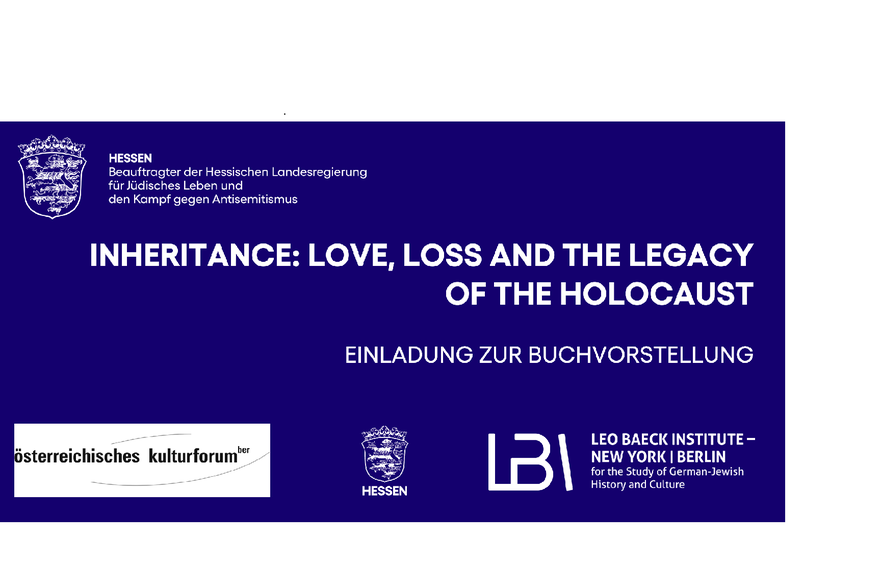 Einladung Love, Loss and the Legacy of the Holocaust_b