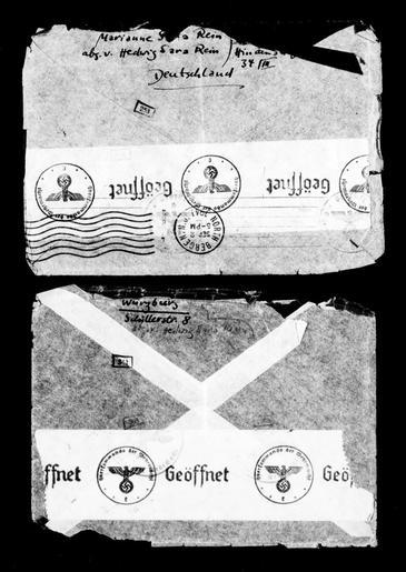 Envelopes from the letters sent by Marianne Rein to Jacob Picard