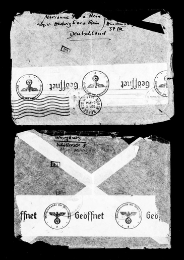 Envelopes from the letters sent by Marianne Rein to Jacob Picard