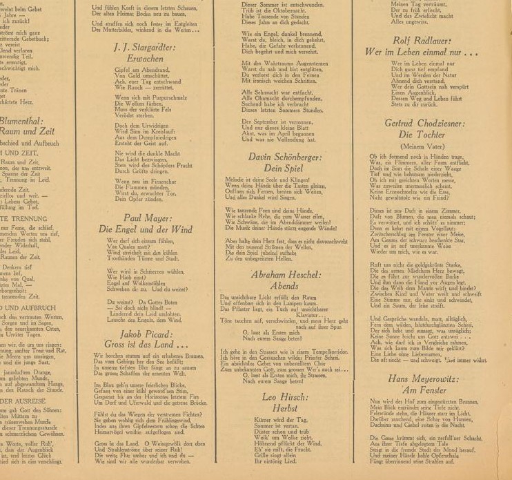 Gertrud Kolmar's poem "Die Tochter" was published in the Central-Verein Zeitung