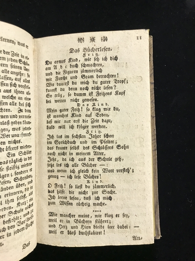 A rhyme about reading from the Lesebuch für die Jüdische Jugend