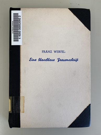Franz Werfel, Eine blassblaue Frauenschrift, 1941 (cover)