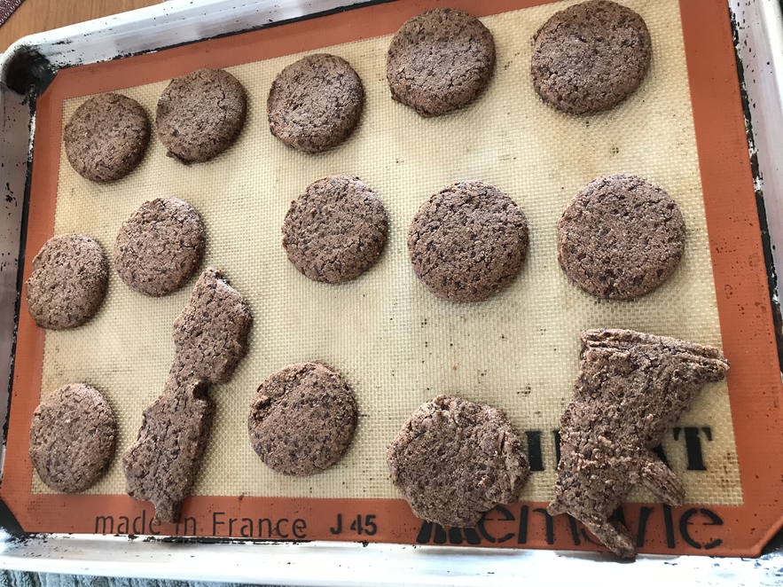 Chocolate spiced cookies hot out of the oven!