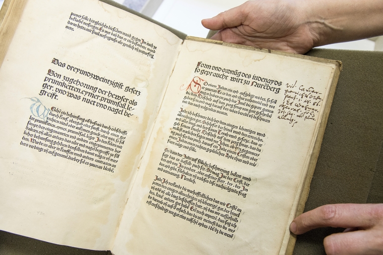 Reformacion der Stat Nueremberg, 1484,  Jewry Oath page, LBI copy,  © studio k - kh krauskopf