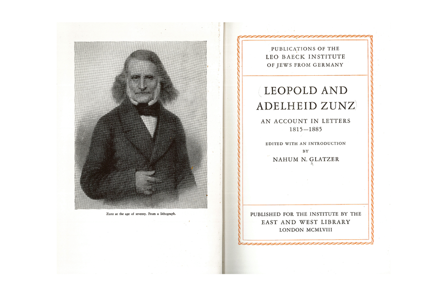 Leopold and Adelheid Zunz: An Account in Letters, 1815–1885