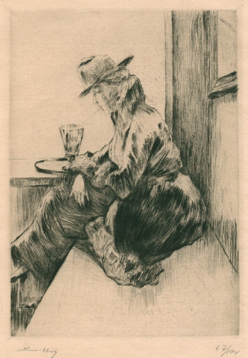 Lady in a Café by Lesser Ury