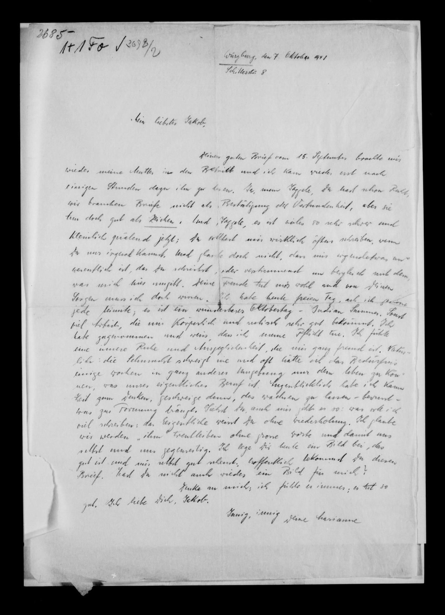 The last known letter to Jacob Picard from Marianne Rein