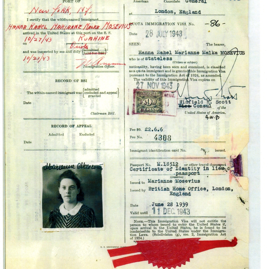 Marianne Mosevius Visa for USA