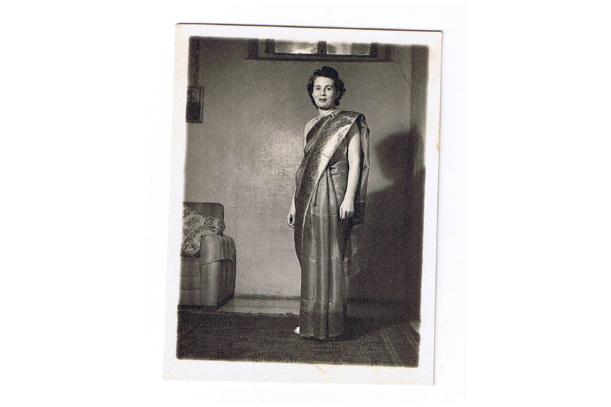 Nahum Laufer's mother in a sari