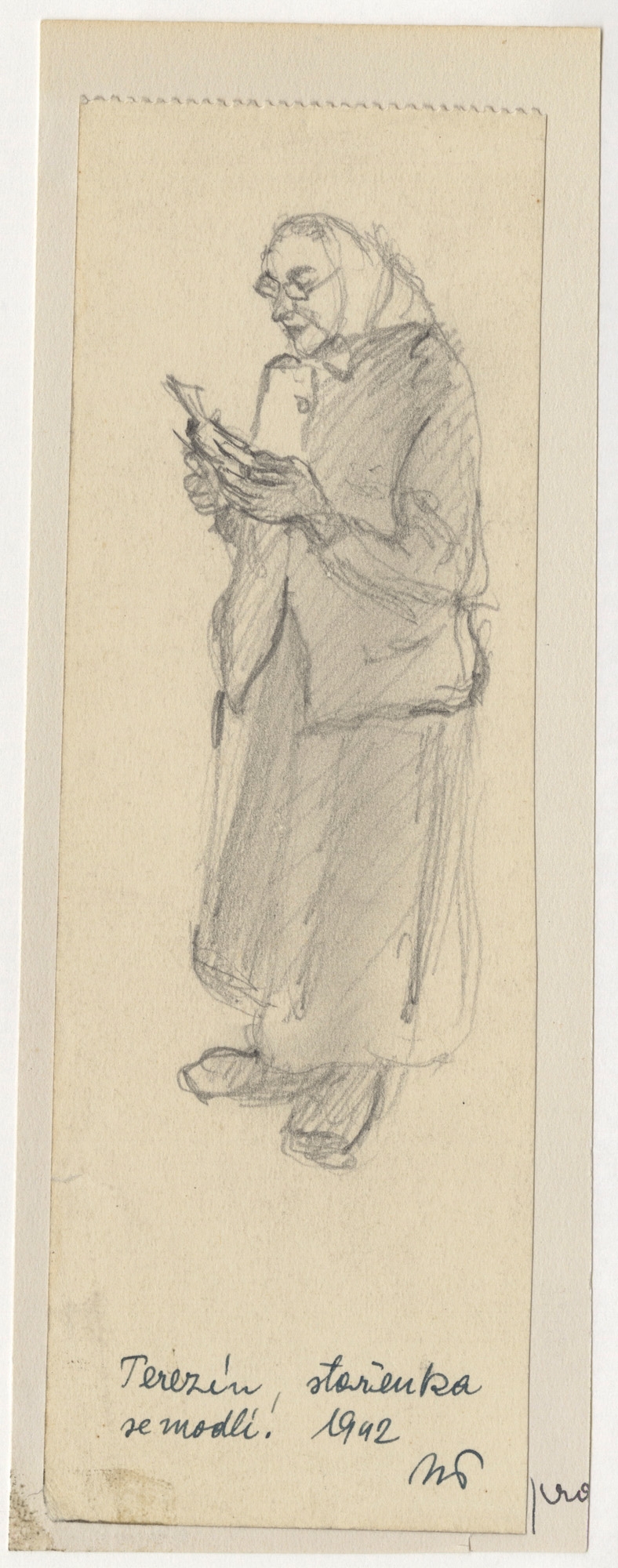 Norbert Troller, An Old Woman Praying, 1942. LBI, 82.303.