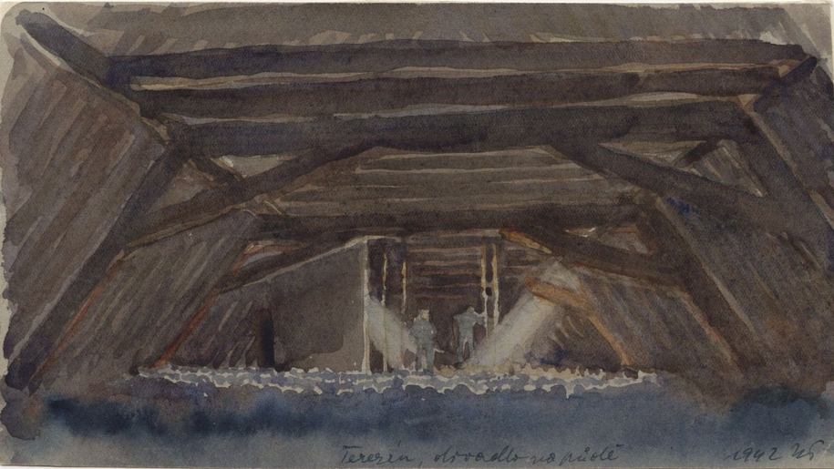 Concert in the attic at Theresienstadt by Norbert Troller