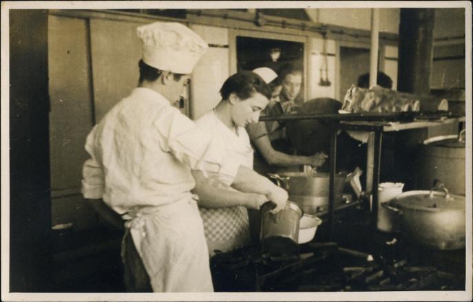 Students in a kitchen at Werkdorp Wieringermeer Netherlands