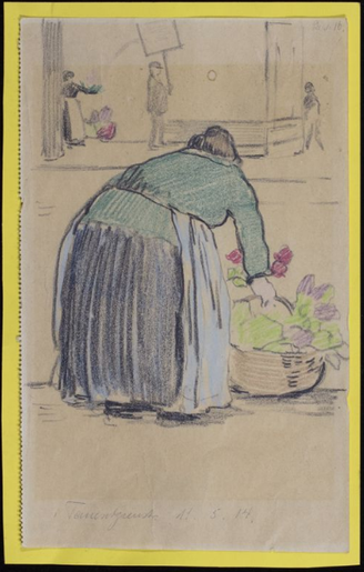 drawing of Tauentzienstrasse by Kate Wolff
