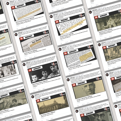 Tiled Twitter posts from the 1938Projekt