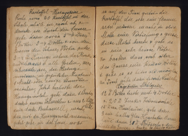 A handwritten recipe from the Theresienstadt cookbook