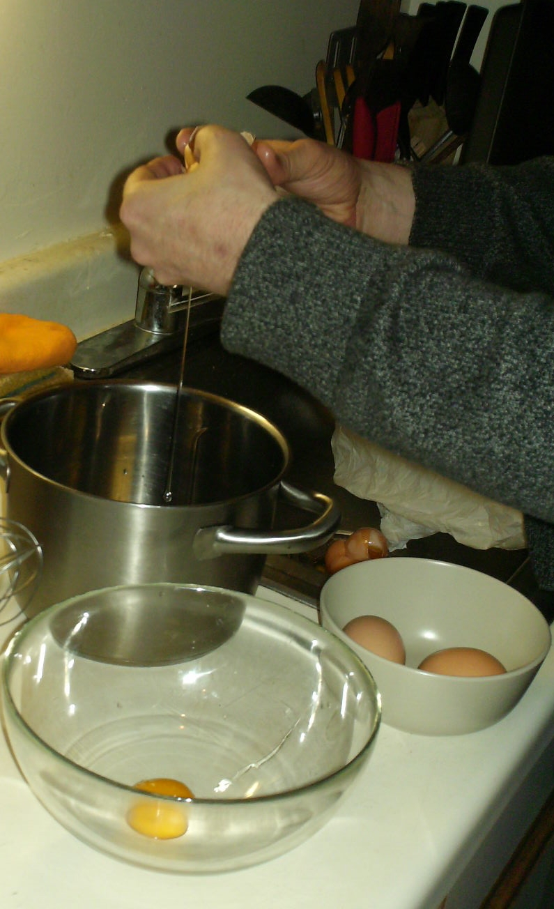 Separating the eggs for Kaiserschmarrn