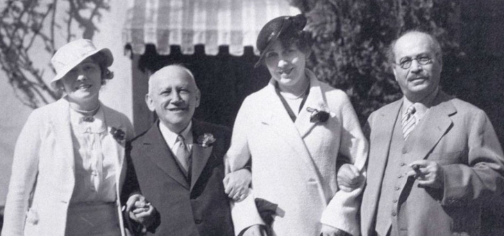 Carl Laemmle with Leopold Nathan in Universal City, 1935