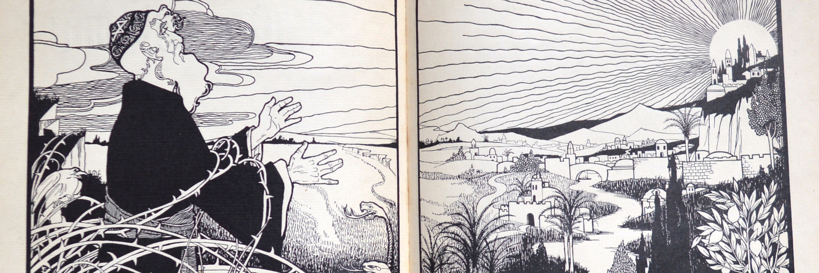 Illustration for “Der Jüdische Mai” (Jewish May) by Ephraim Mose Lilien (crop)