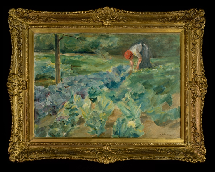 "Woman in a Cabbage Field", Painting by Max Liebermann