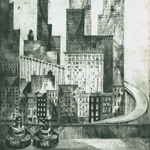 New York City etching by Norbert Troller