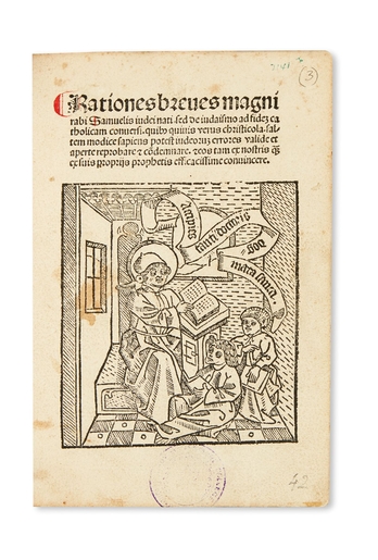 Rationes breves magni Rabi Samuelis, 1493,  title woodcut