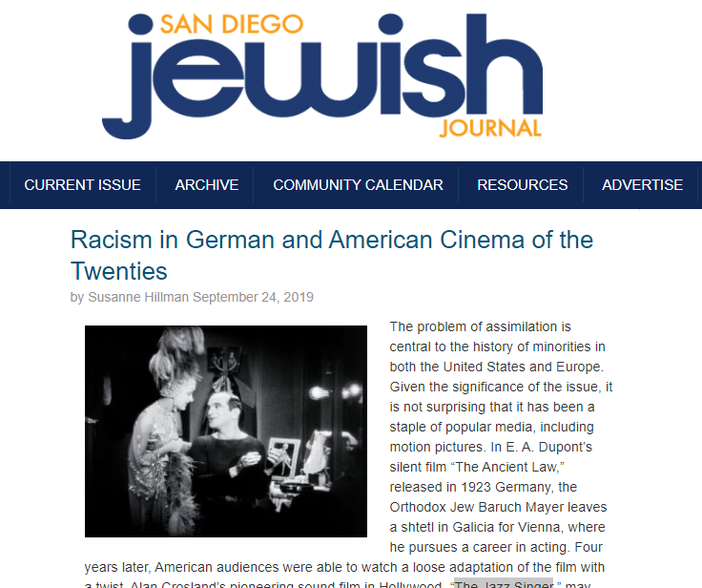San Diego Jewish Journal Article on LBI Event