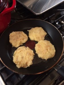 The leftover potato filling makes excellent latkes!