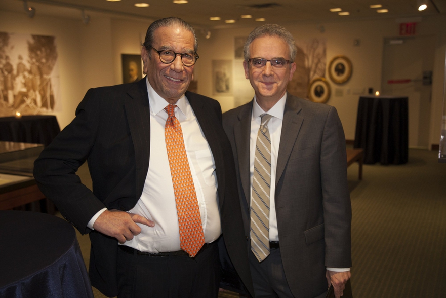 Max Warburg (l) with LBI Executive Director William H. Weitzer at the Center for Jewish History in New York on November 15, 2017.